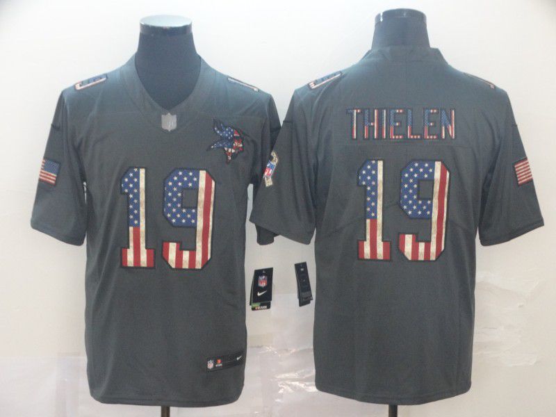 Men Minnesota Vikings #19 Thielen Carbon Black Retro USA flag Nike NFL Jerseys->kansas city chiefs->NFL Jersey